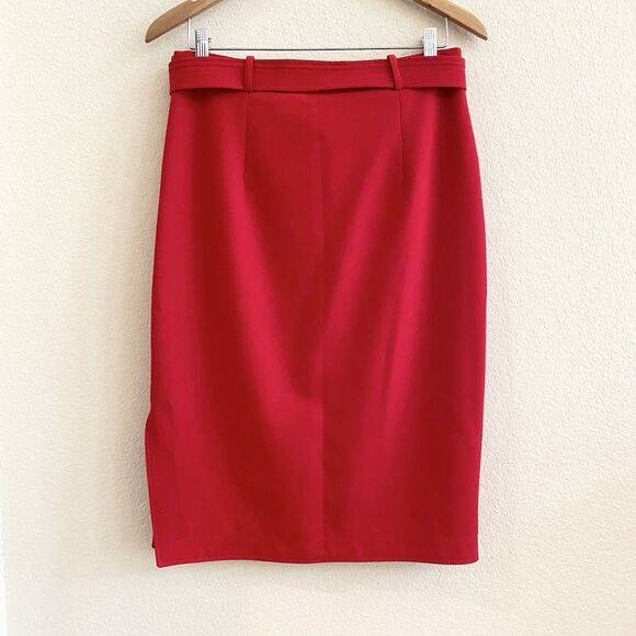 Banana Republic Women’s Skirt‎ Side Slit Side Zip Career A Line Belt Size 6 - Picture 8 of 10